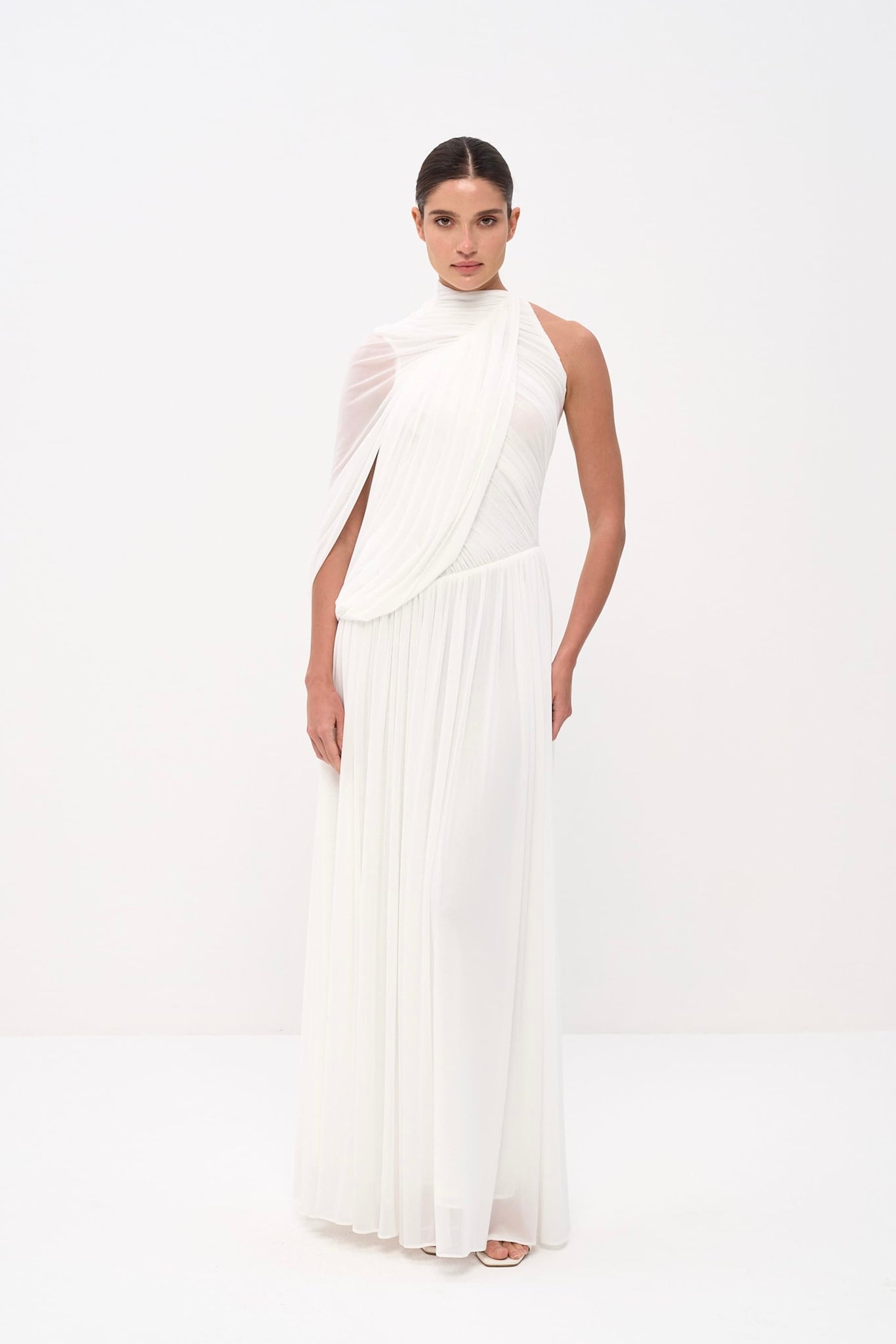 Adelie Pleated Maxi Gown In Soft Jersey NRA Adelie Pleated Maxi Gown In Soft Jersey NRA
