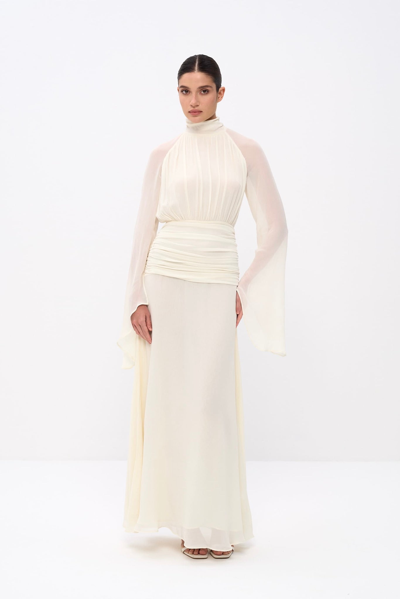 Cyria Long-Sleeve Gown in Viscose NRA Cyria Long-Sleeve Gown in Viscose NRA