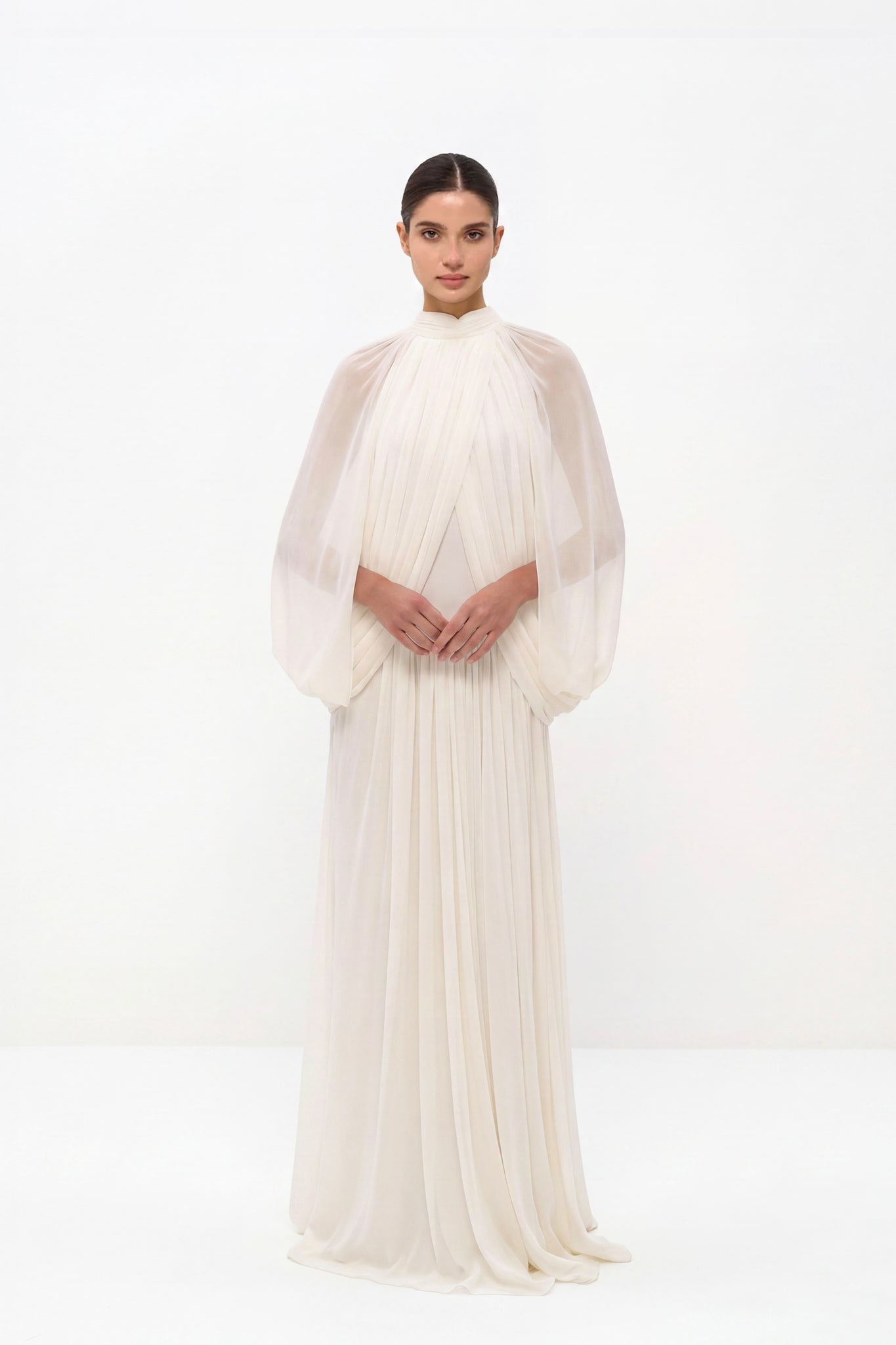 cream maxi dress with sleeves Melissa Cream Floral Print Maxi Dress with Embellished Detailing – Frock  and Frill