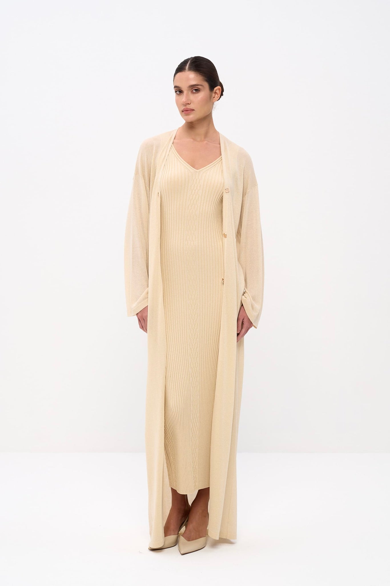 Solne Cardigan Knit Set in Tencel with Lurex NRA Solne Cardigan Knit Set in Tencel with Lurex NRA
