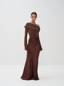Eliane Asymmetrical Gown in Naia™ Satin
