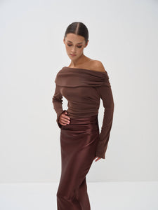 Eliane Asymmetrical Gown in Naia™ Satin