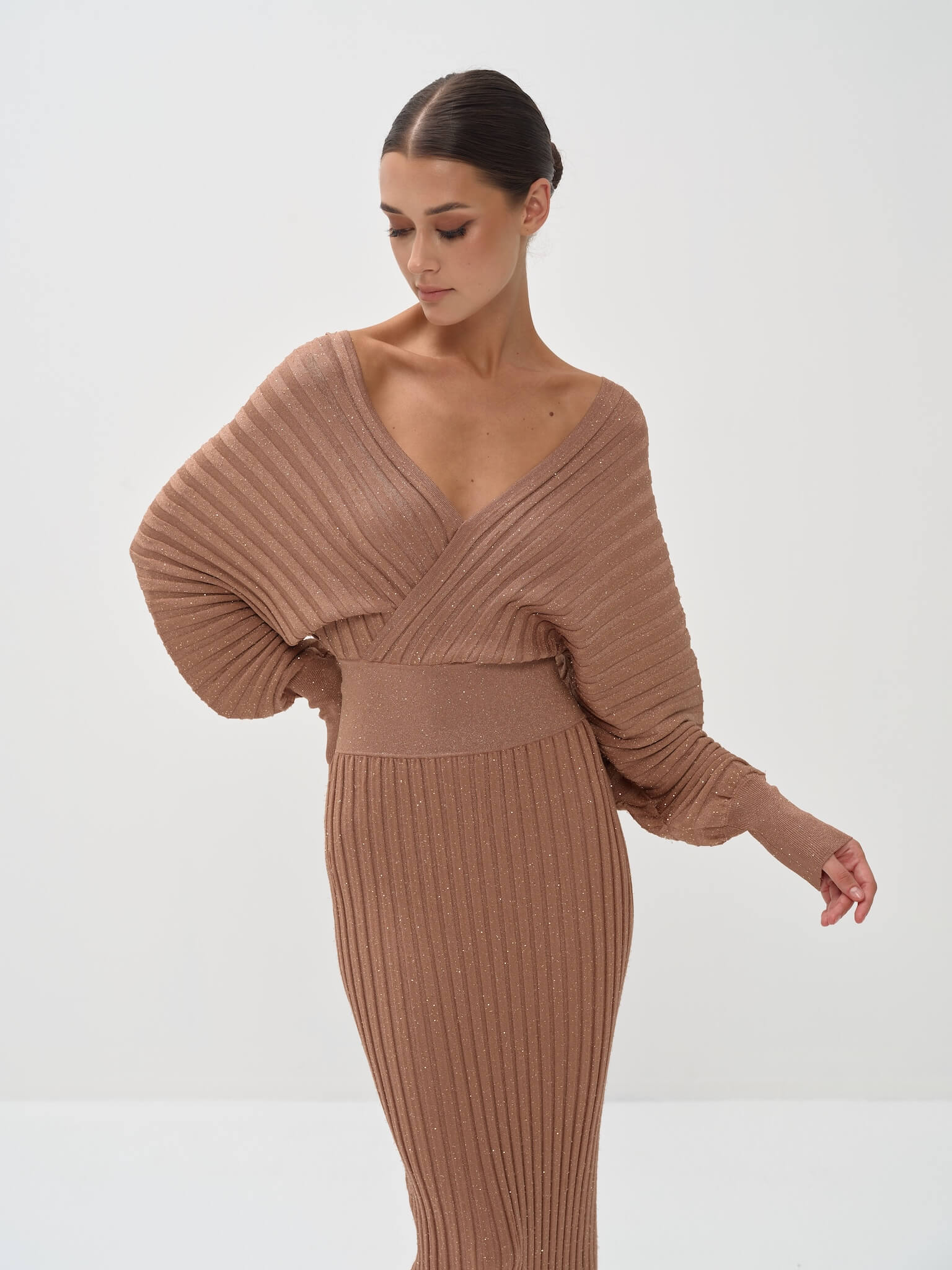 Anisiia Maxi Dress in Viscose knit with Lurex