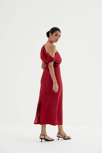 Sariya One-Shoulder Linen Dress