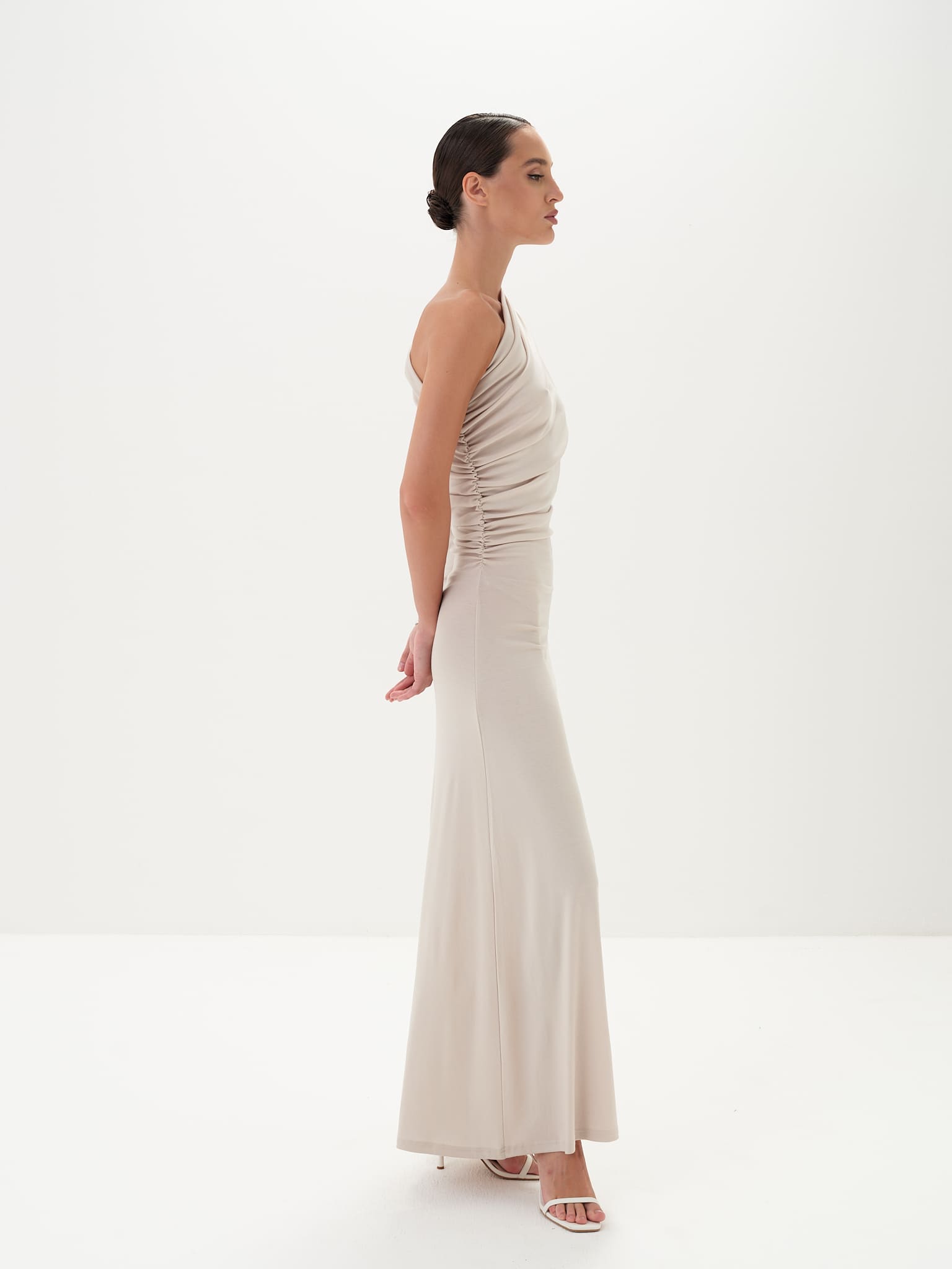Calista One-Shoulder Dress in TENCEL Lyocell NRA Calista One-Shoulder Dress in TENCEL Lyocell NRA