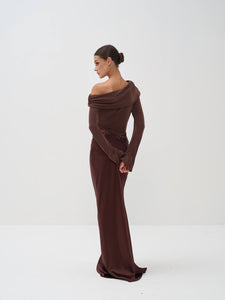 Eliane Asymmetrical Gown in Naia™ Satin