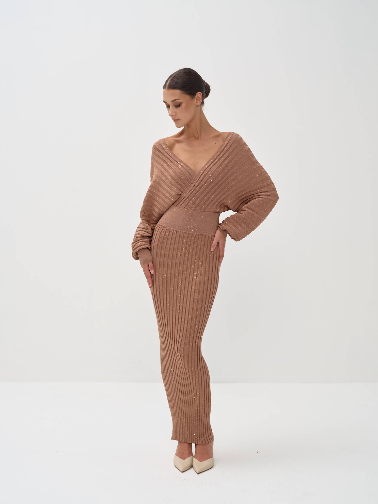 Anisiia Maxi Dress in Viscose knit with Lurex