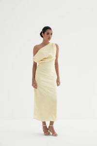 Sariya One-Shoulder Linen Dress