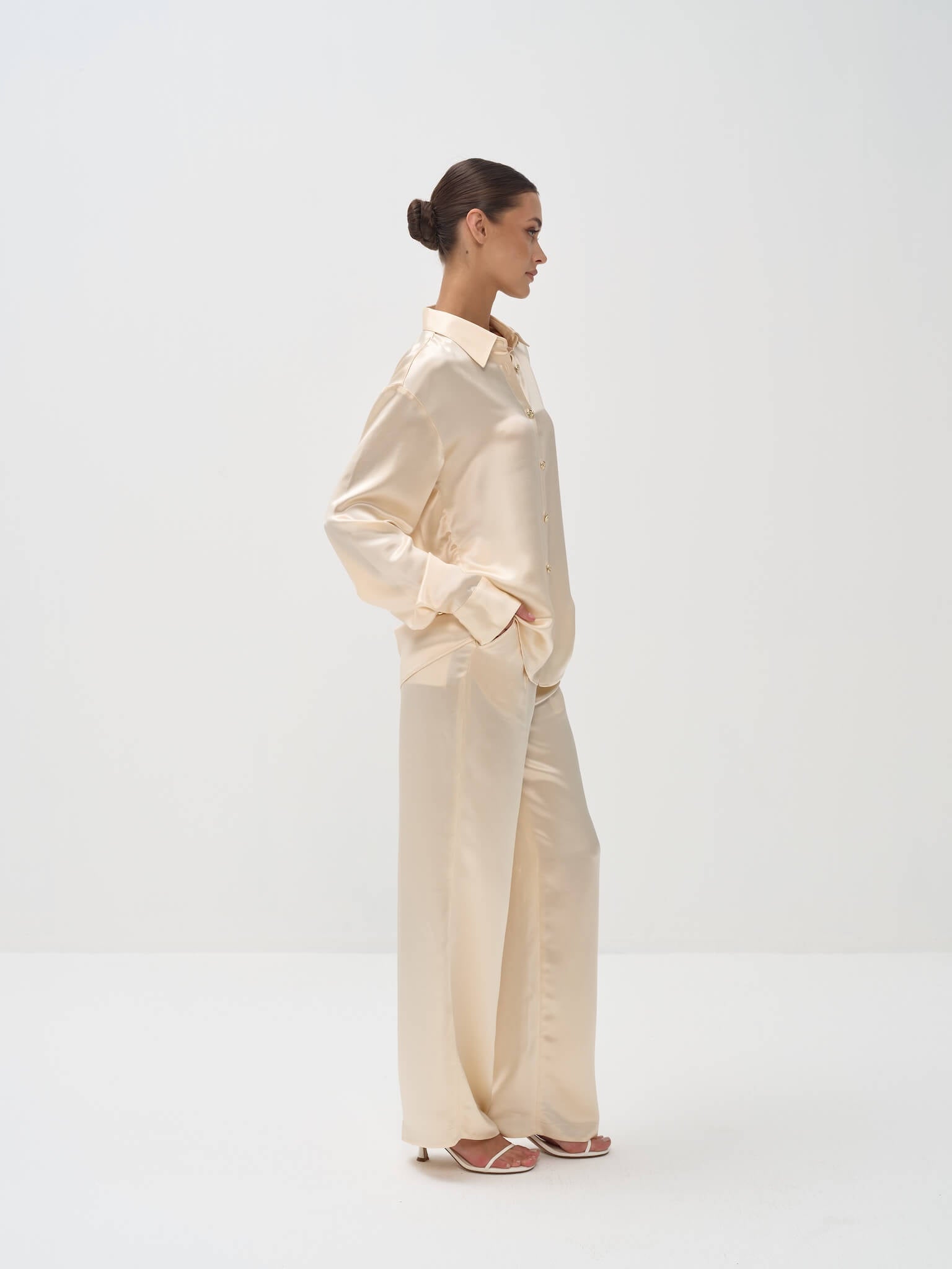 Roisin Shirt & Pants Set in Naia™ Satin