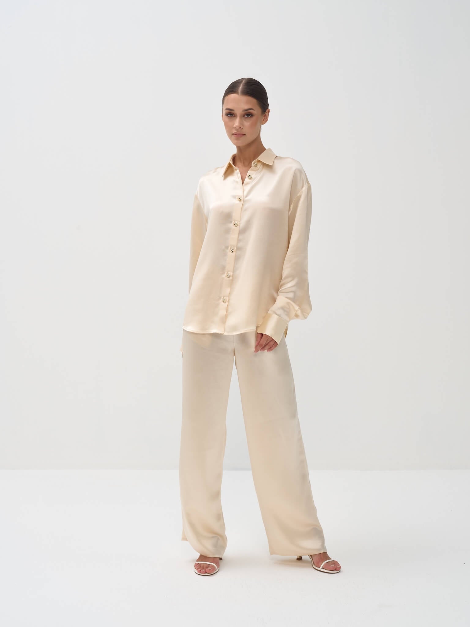 Roisin Shirt & Pants Set in Naia™ Satin