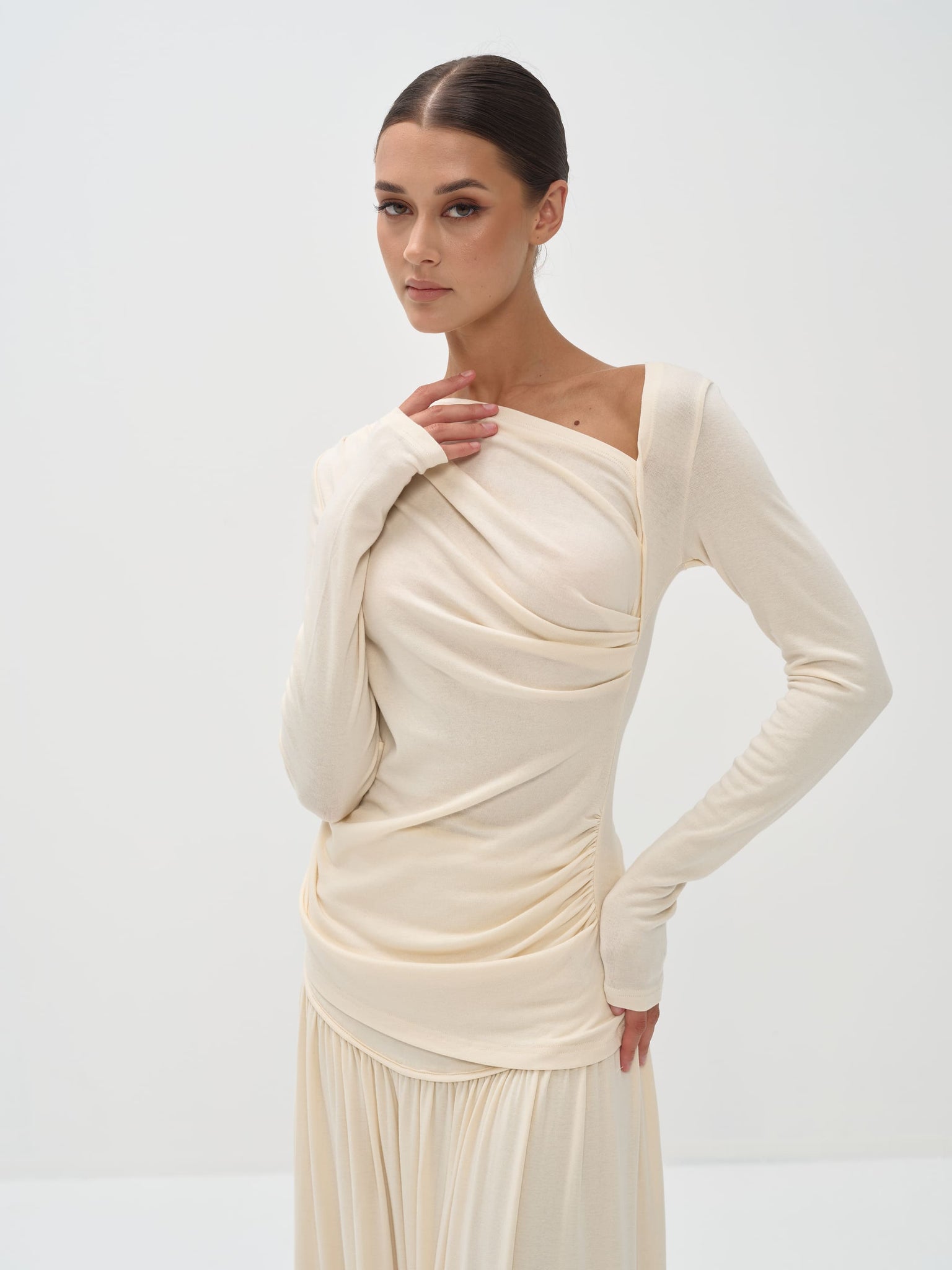 Ariana Draped Top & Maxi Skirt Set