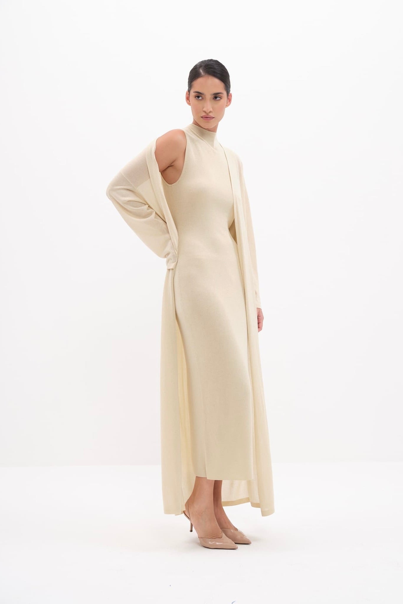 autumn knitted women set dress Casual Knitted Sweater Dress Set High Collar Loose A-Line Skirt Autumn Winter New Arrival Women's Fashion Leisure Outfit