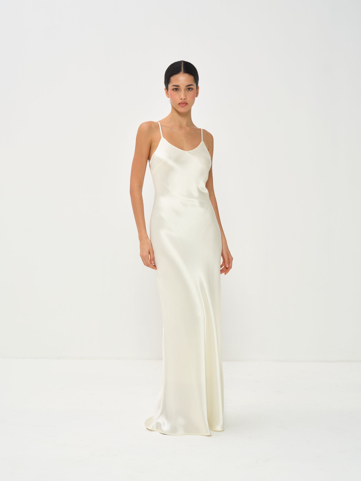 nora satin maxi slip dress Nora Satin Maxi Slip Dress Blue