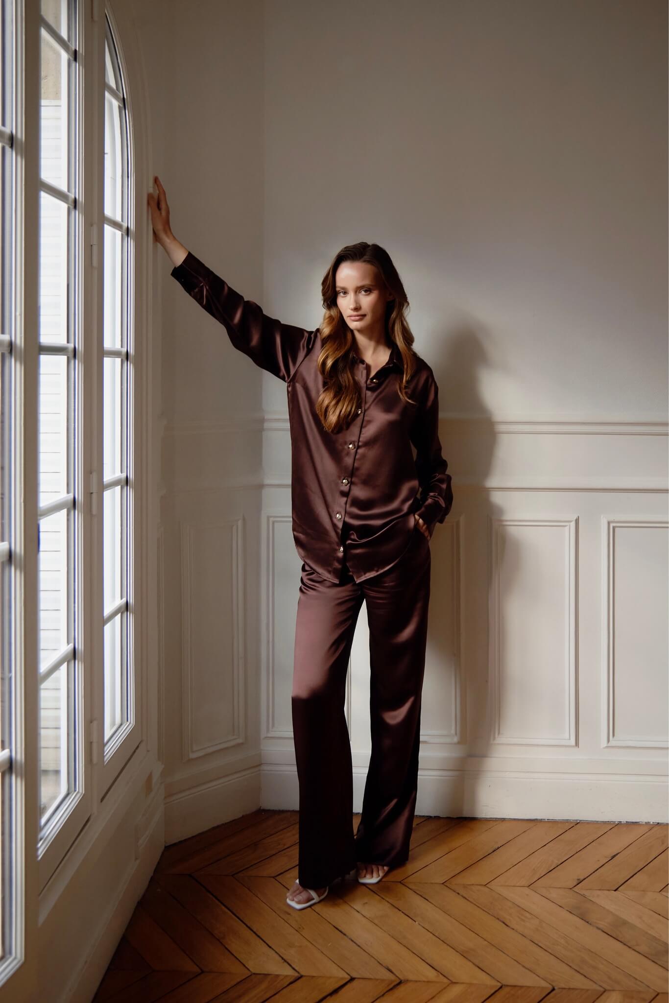 Roisin Shirt & Pants Set in Naia™ Satin