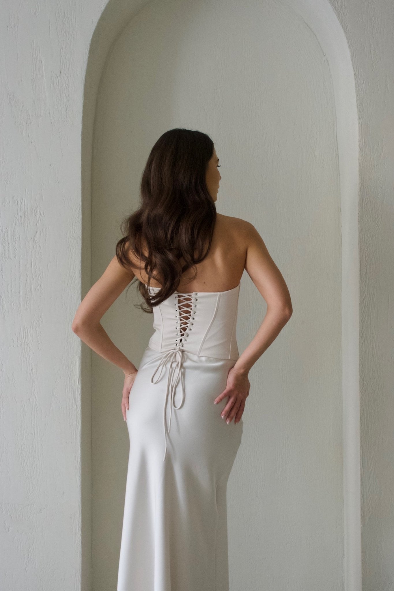 corset dress set Conjunto de Vestido Mini Always Sweet Corset - Blanco