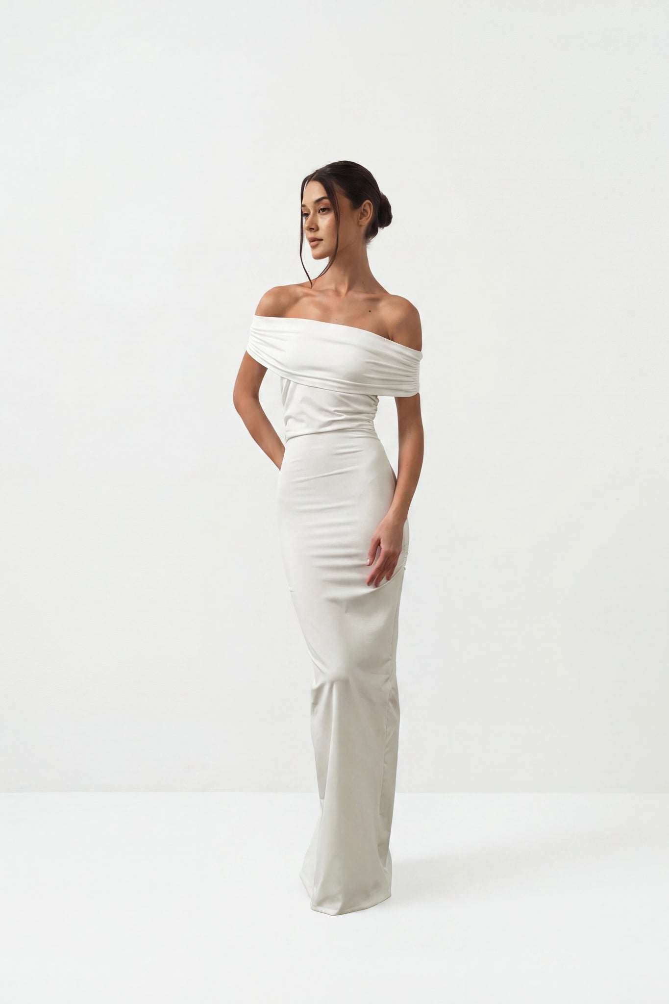off the shoulder cotton dress NO.297 Women's Fringe Ruffle Detail Off Shoulder Dress, Lace Insert Tiered Maxi Dress, Bohemian Cotton Dress in Cream