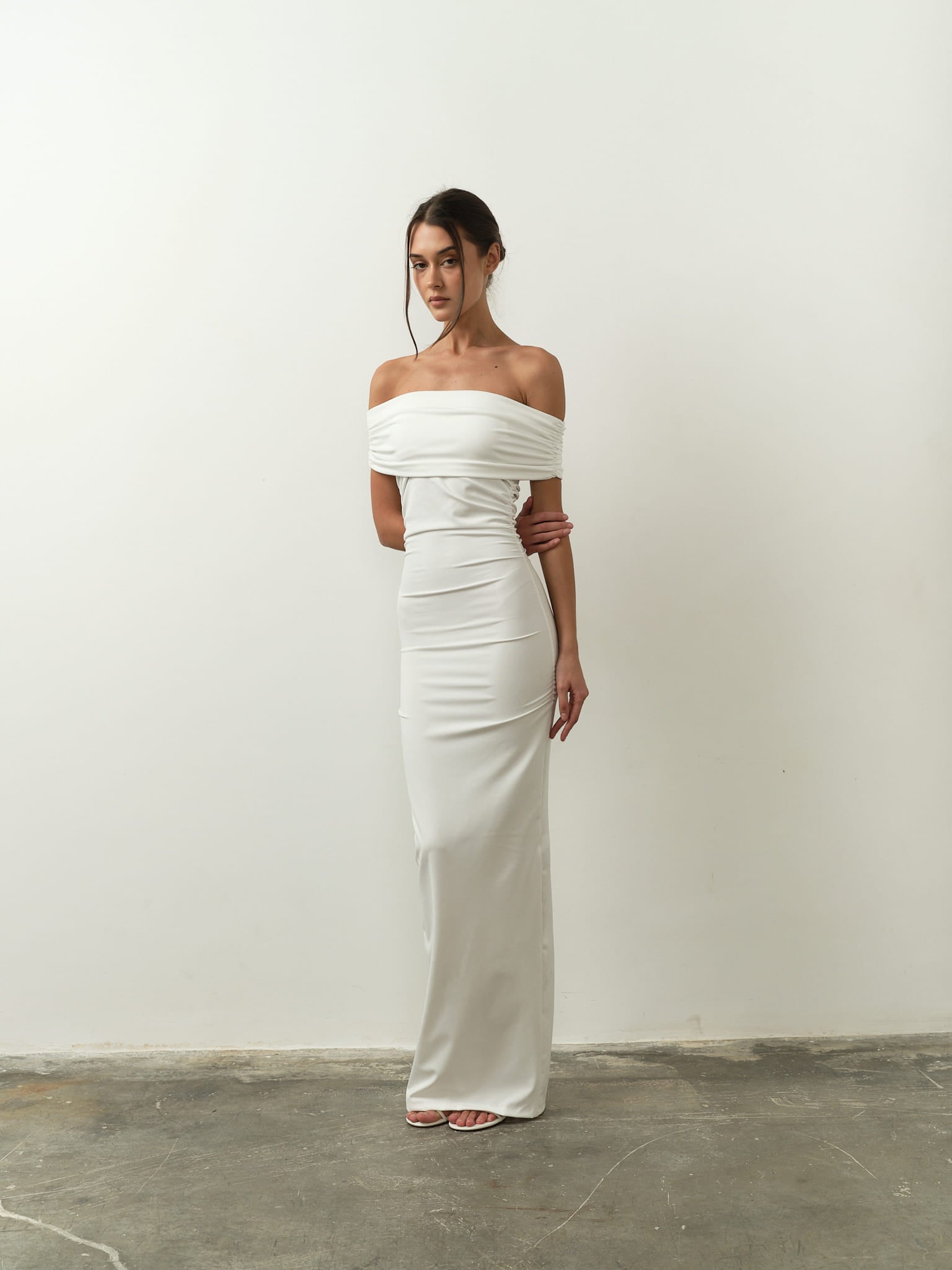 plain floor length dress Amur Venice Embellished Maxi Dress
