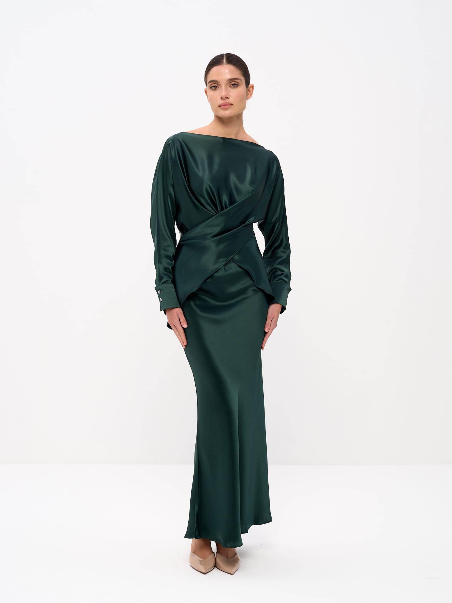 Tessa Top & Skirt Set in Satin – NÓRA