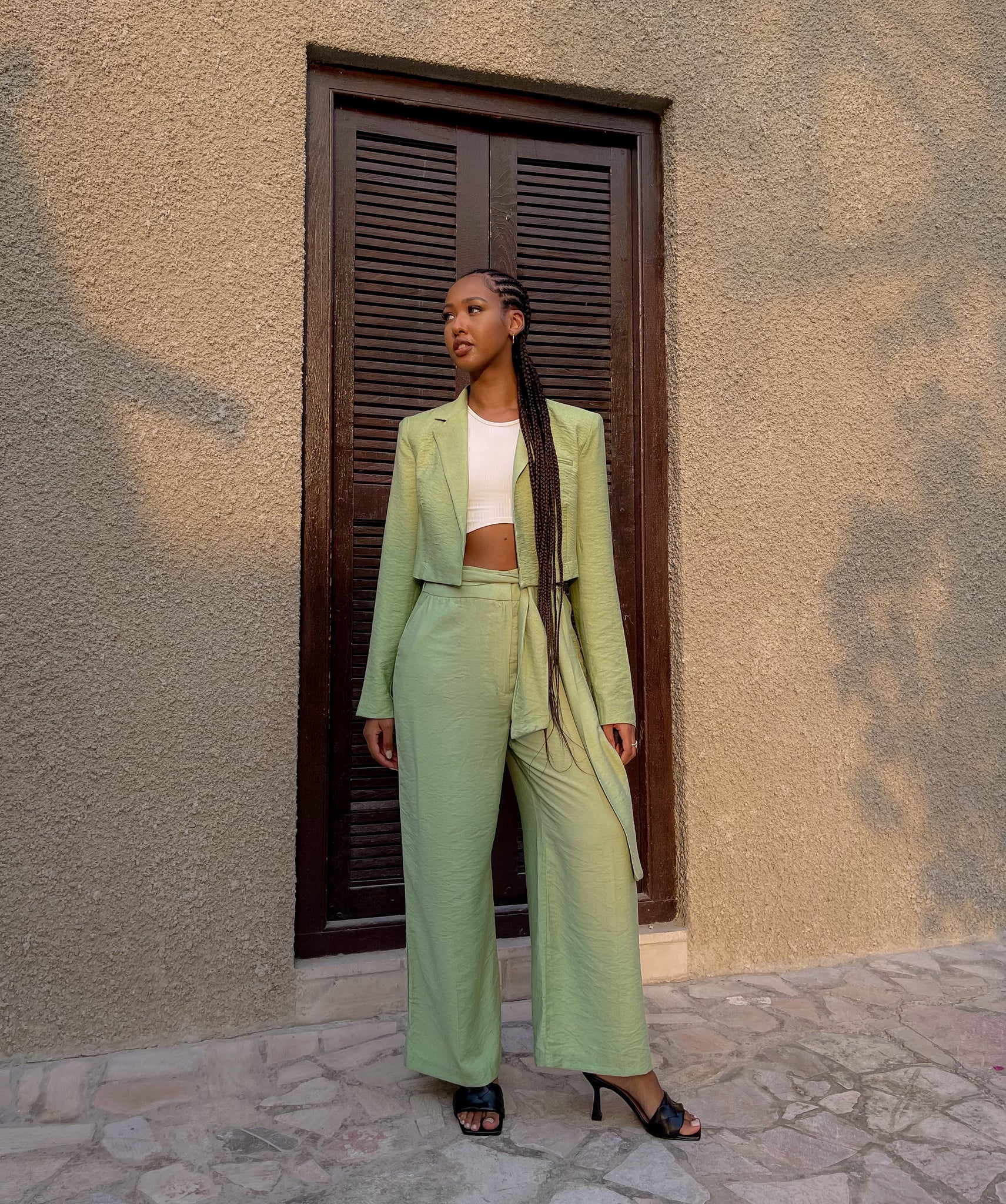 Athena Linen Power Suit